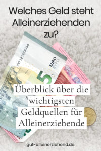 Geld für Alleinerziehende, Kindergeld, Elterngeld, Betreuungsunterhalt, Kindesunterhalt, Unterhaltsvorschuss, Kinderbetreuung, Leistungen für Bildung und Teilhabe, Wohngeld, Kinderzuschlag